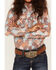 Panhandle Girls' Paisley Patchwork Print Long Sleeve Snap Shirt, Turquoise, hi-res