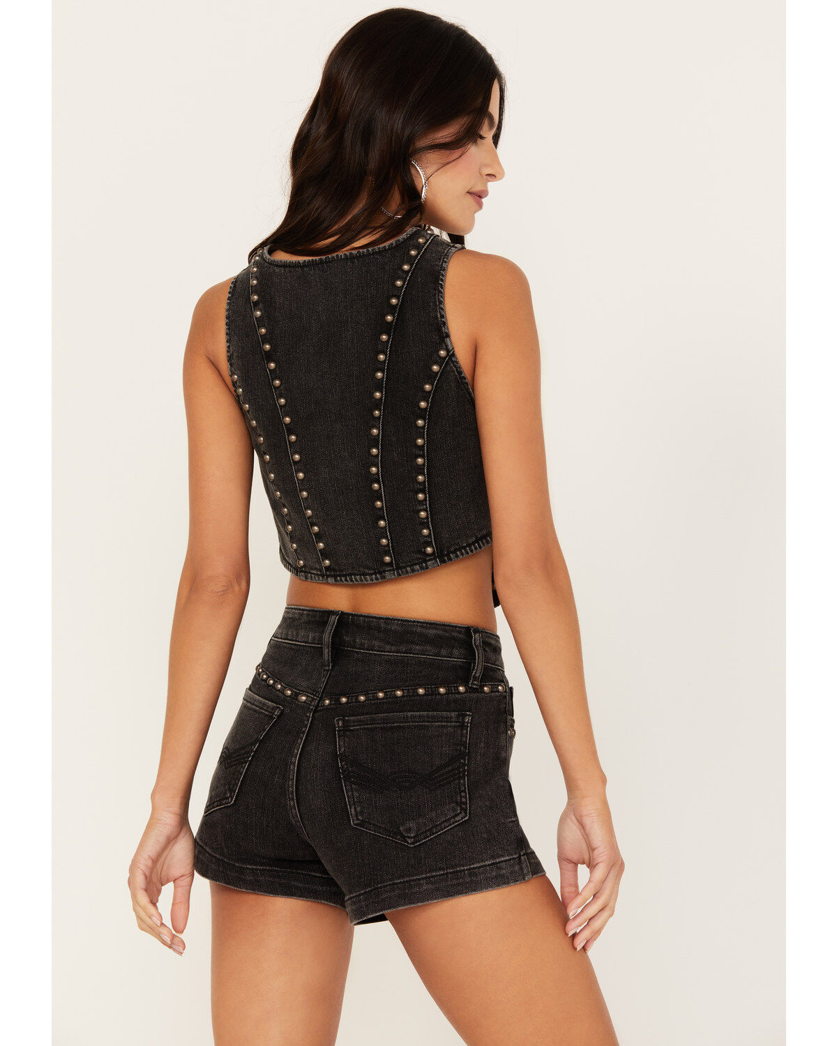 Image #4 - Idyllwind Women's Delrose Drive Studded Denim Vest, Black, hi-res