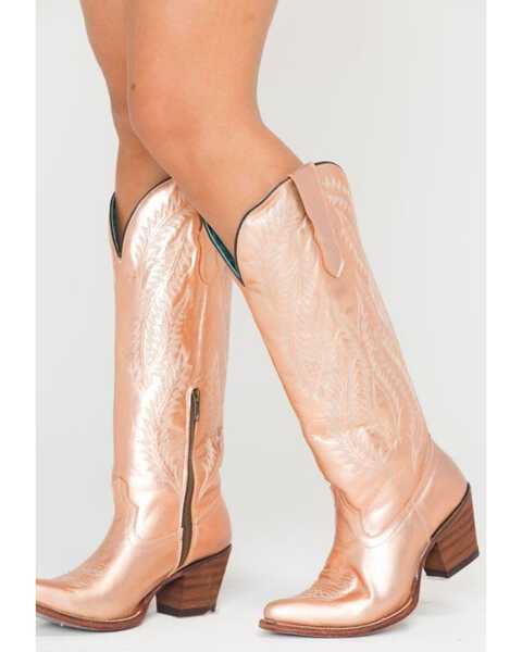 Image #9 - Corral Women's Gold Embroidery Tall Top Cowgirl Boots - Pointed Toe , , hi-res