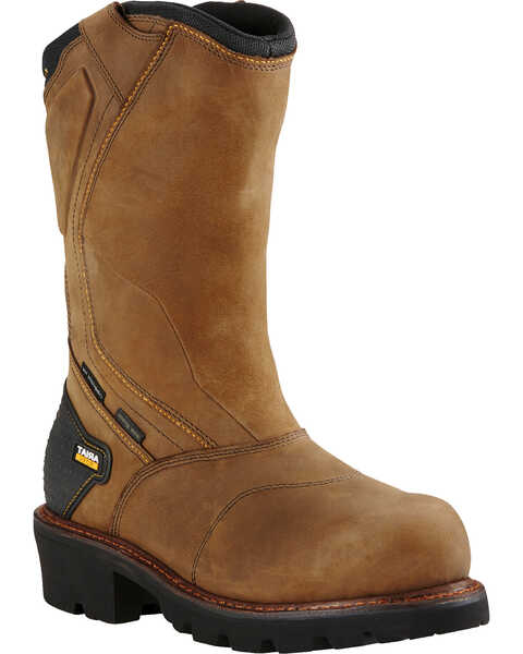 Ariat Men's Powerline Composite Toe Insulated Waterproof Work Boots, Brown, hi-res