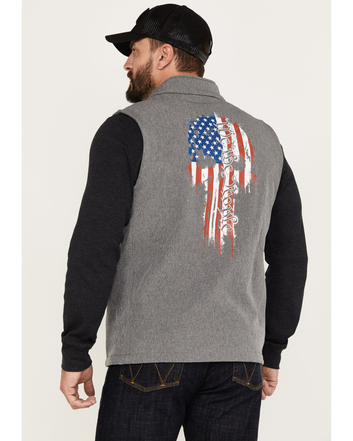 Image #4 - Howitzer Men's Skull Bonded Vest, Charcoal, hi-res