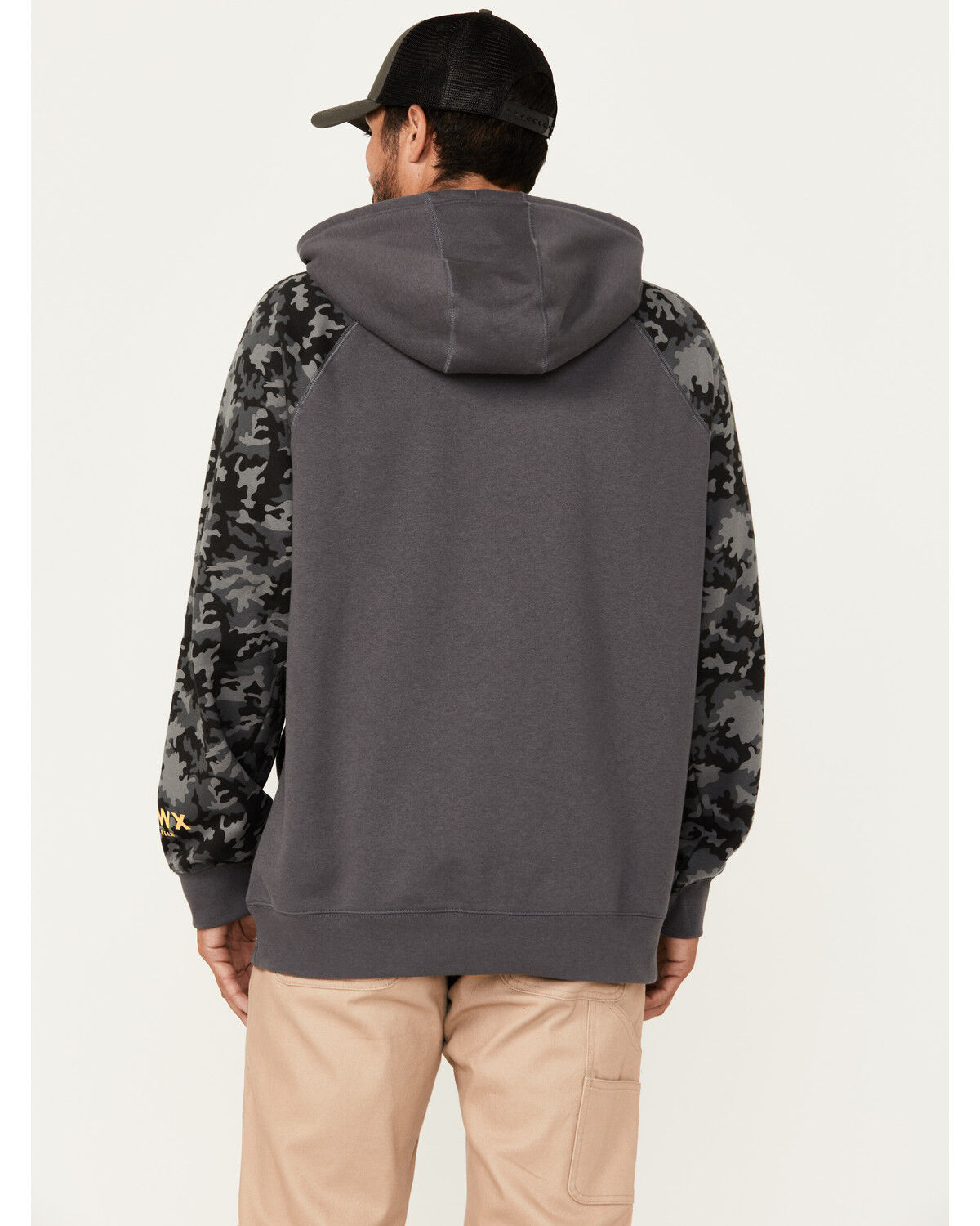Image #5 - Hawx Men's Raglan Water Resistant Hooded Work Sweatshirt, Charcoal, hi-res