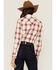 Image #4 - Rough Stock By Panhandle Women's Dobby Plaid Print Long Sleeve Western Pearl Snap Shirt, Red, hi-res