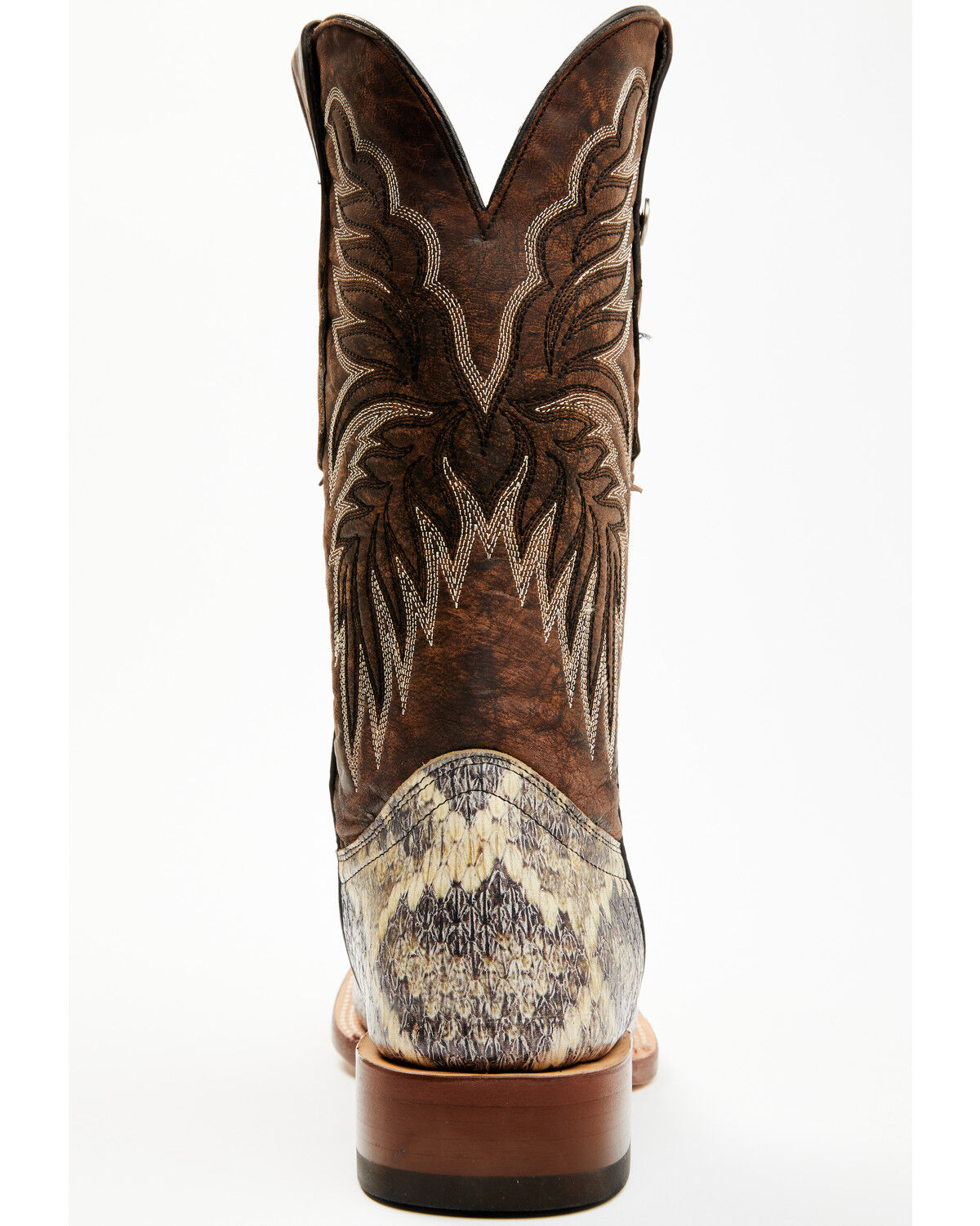 Image #5 - Tanner Mark Men's Rattlesnake Print Western Boots - Broad Square Toe, Natural, hi-res