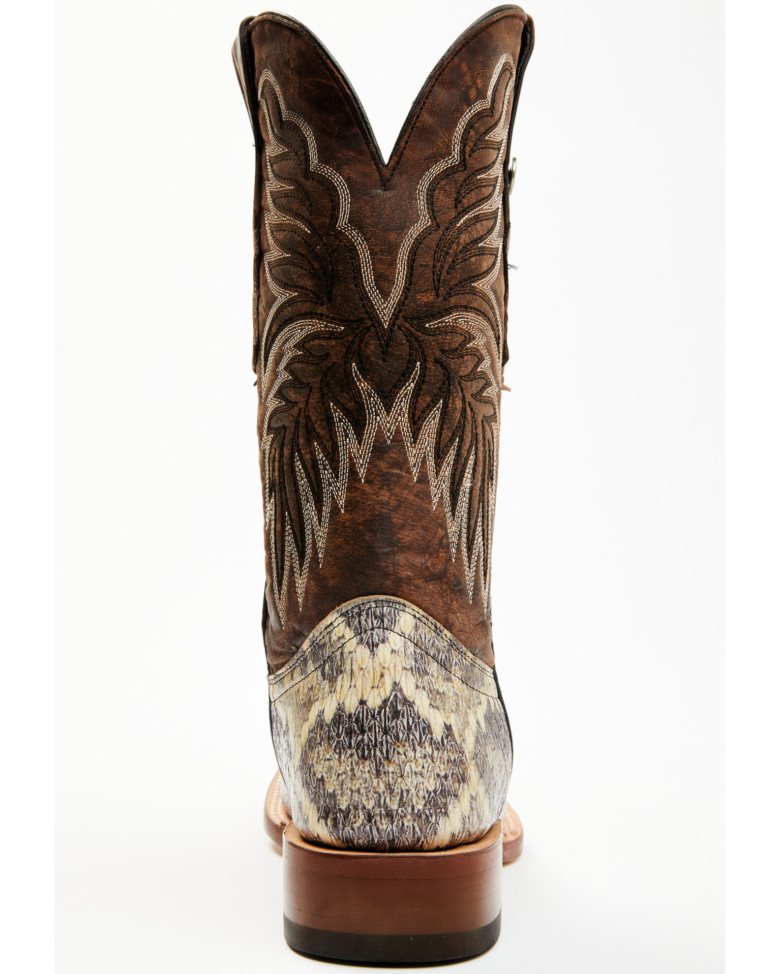 Tanner Mark Men s Rattlesnake Print Western Boots Broad Square Toe