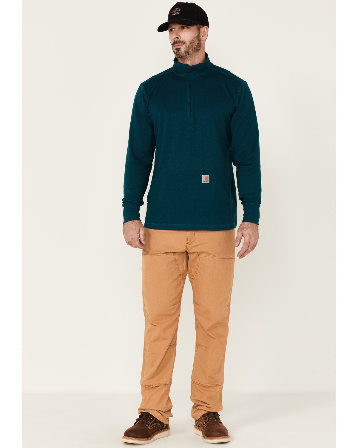 carhartt relaxed fit heavyweight thermal half zip
