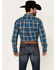 Image #4 - Ariat Men's Geron Plaid Print Long Sleeve Button-Down Western Shirt - Big, Blue, hi-res