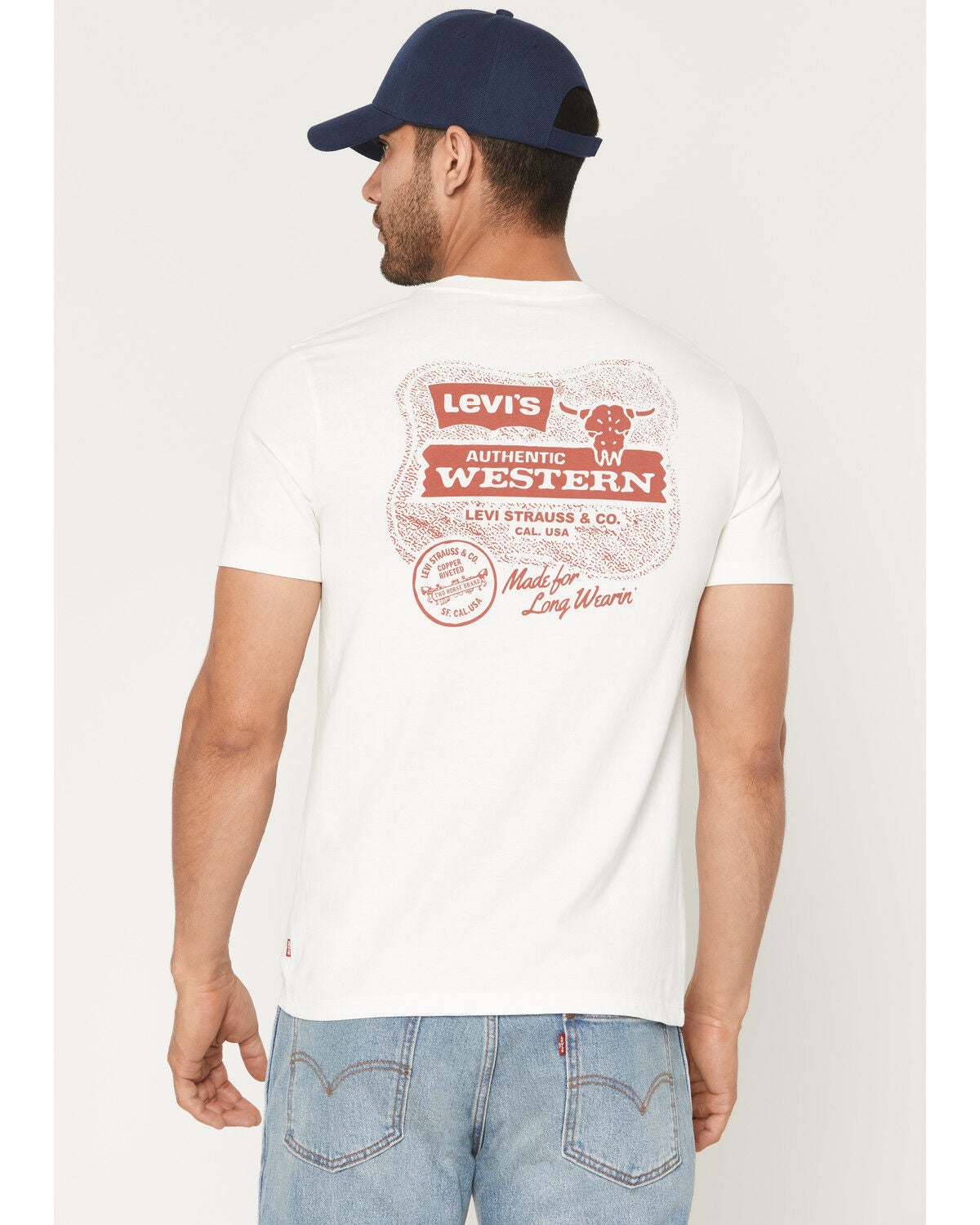 Levi's Men's Made For Long Wearing Logo Short Sleeve Graphic T-Shirt, Off White, hi-res