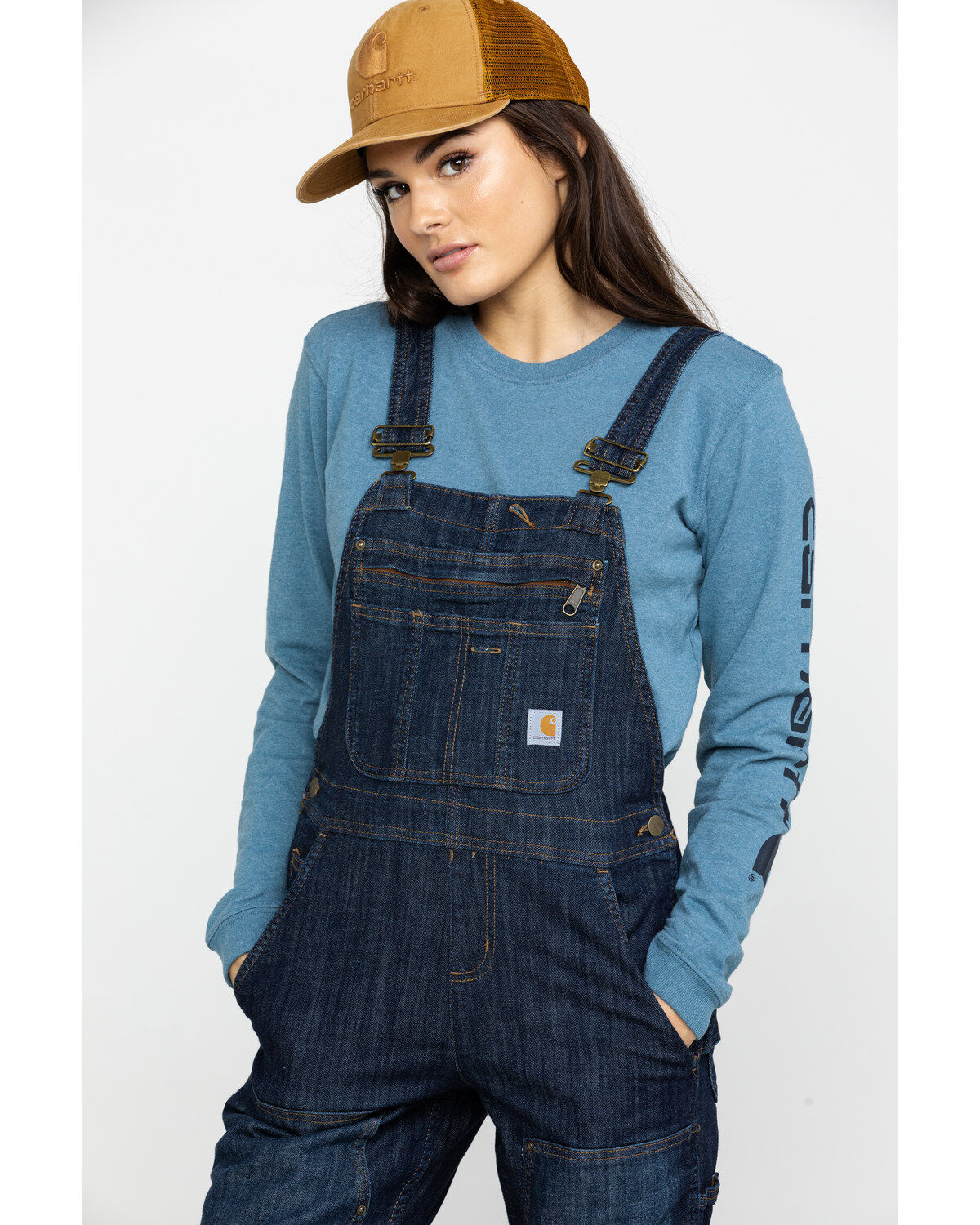 carhartt women's overalls denim