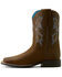 Image #2 - Ariat Boys' Tombstone Distressed Western Boots - Broad Square Toe, Brown, hi-res