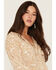 Image #3 - Shyanne Women's Preece Paisley Print Long Sleeve Peasant Top, Taupe, hi-res