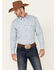 Image #1 - Gibson Men's Basic Solid Long Sleeve Pearl Snap Western Shirt , Light Blue, hi-res