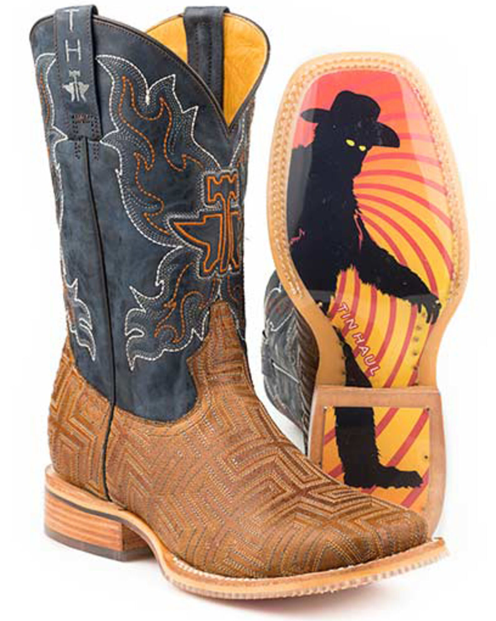 Tin Haul Men s A Maze In Western Boots Broad Square Toe Boot Barn