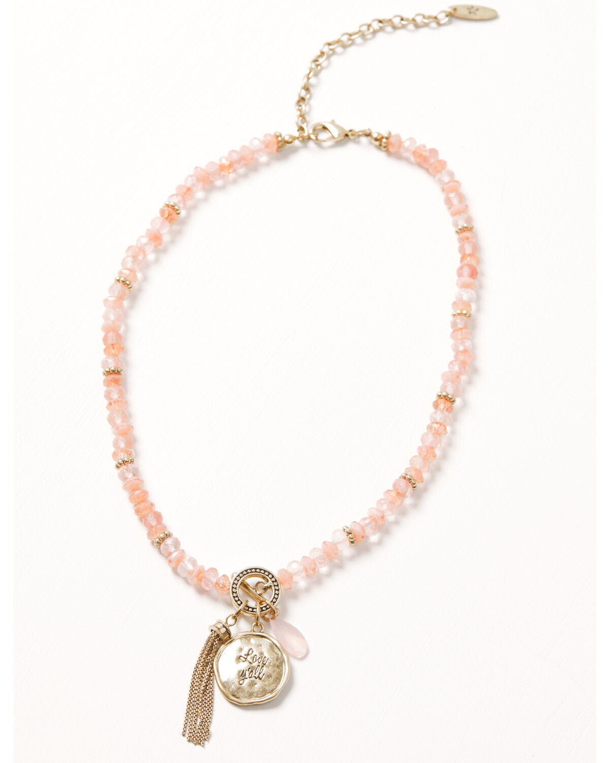 Lainey Wilson Women's Love Y'all Charm Necklace, Gold, hi-res