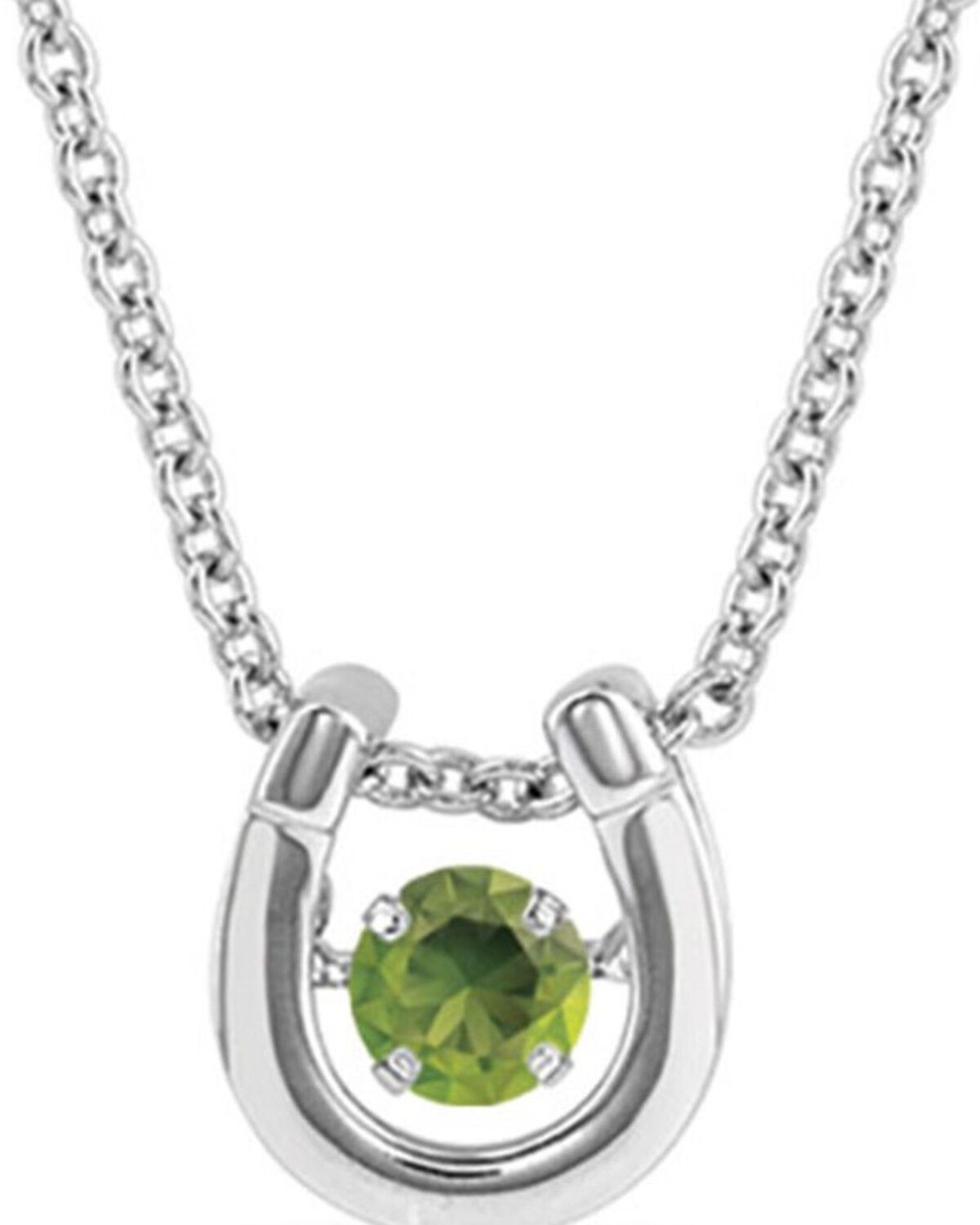 Montana Silversmiths Women's Dancing Birthstone Horseshoe Necklace, Silver, hi-res