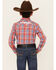 Image #4 - Wrangler Boys' Logo Plaid Print Long Sleeve Snap Western Shirt, Red, hi-res