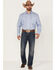 Rock & Roll Denim Men's Allover Medallion Print Long Sleeve Button Down Western Shirt , Blue, hi-res