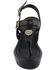Milwaukee Leather Women's Buckle Strap Wedge Sandals, Black, hi-res