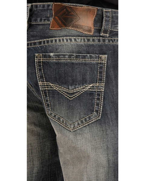Image #2 - Rock & Roll Denim Men's Double Barrel Small "V" Straight Leg Jeans, Indigo, hi-res