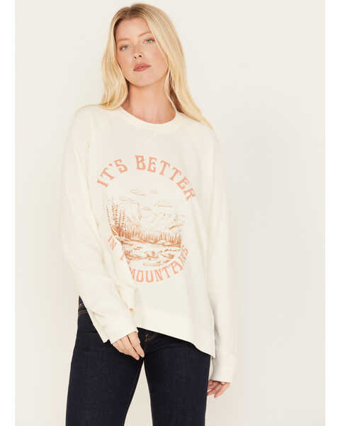 Cleo + Wolf Women's Rockies Graphic Sweatshirt, Blush