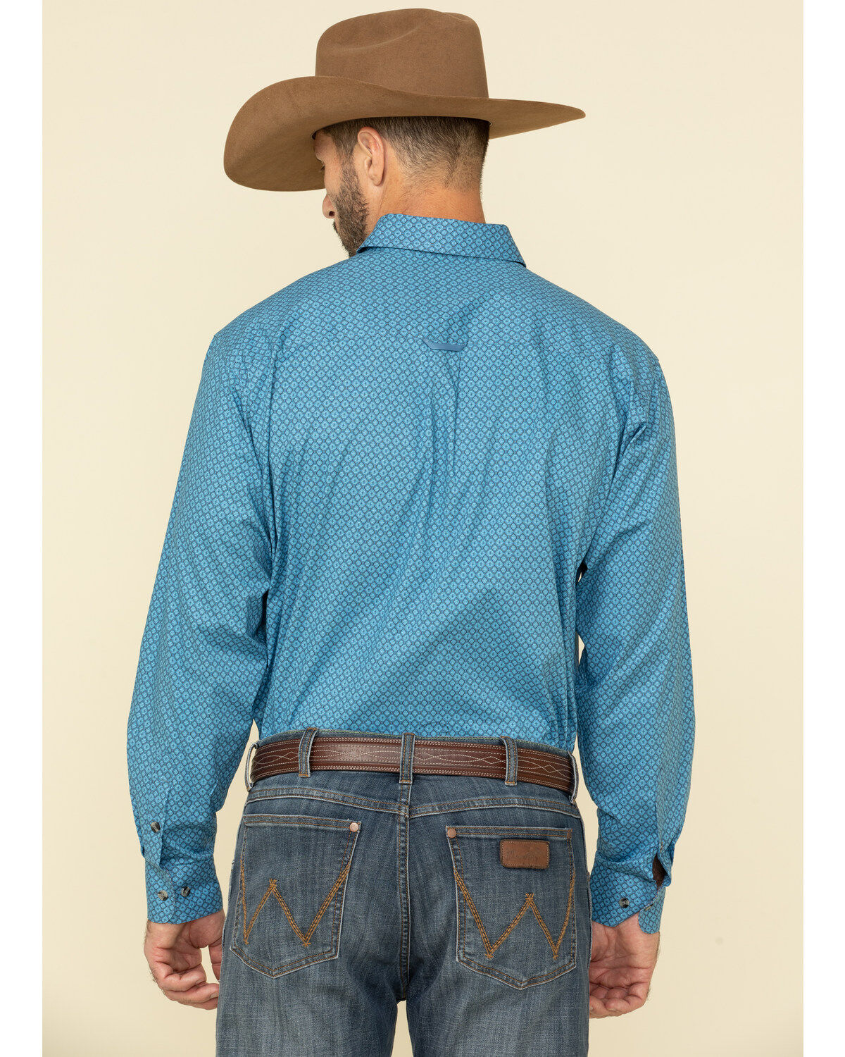 Image #2 - Tuf Cooper Men's Stretch Poplin Geo Print Long Sleeve Western Shirt, , hi-res