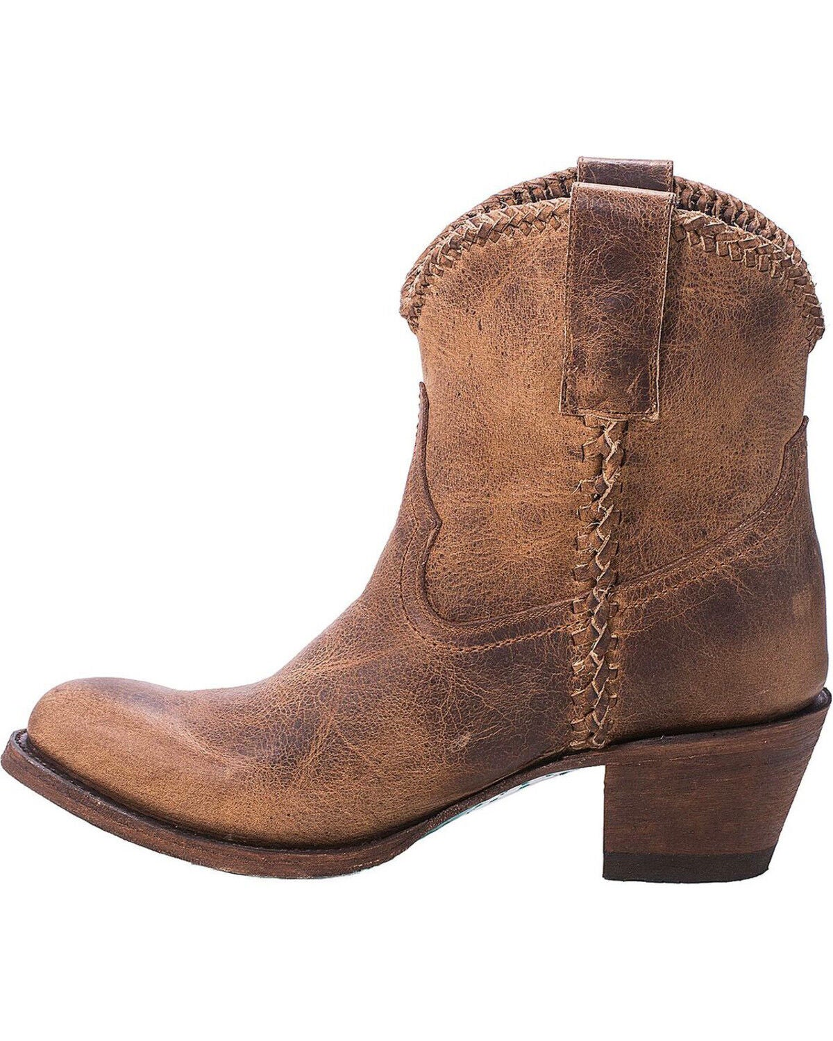 distressed brown booties