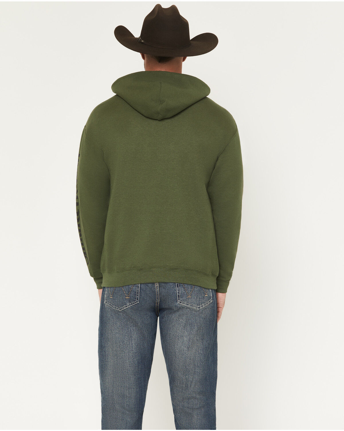 Image #4 - Smith & Wesson Men's Logo Sleeve Hooded Sweatshirt, Olive, hi-res
