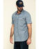 Image #3 - Hawx Men's Rancho Chambray Solid Short Sleeve Work Shirt, Blue, hi-res