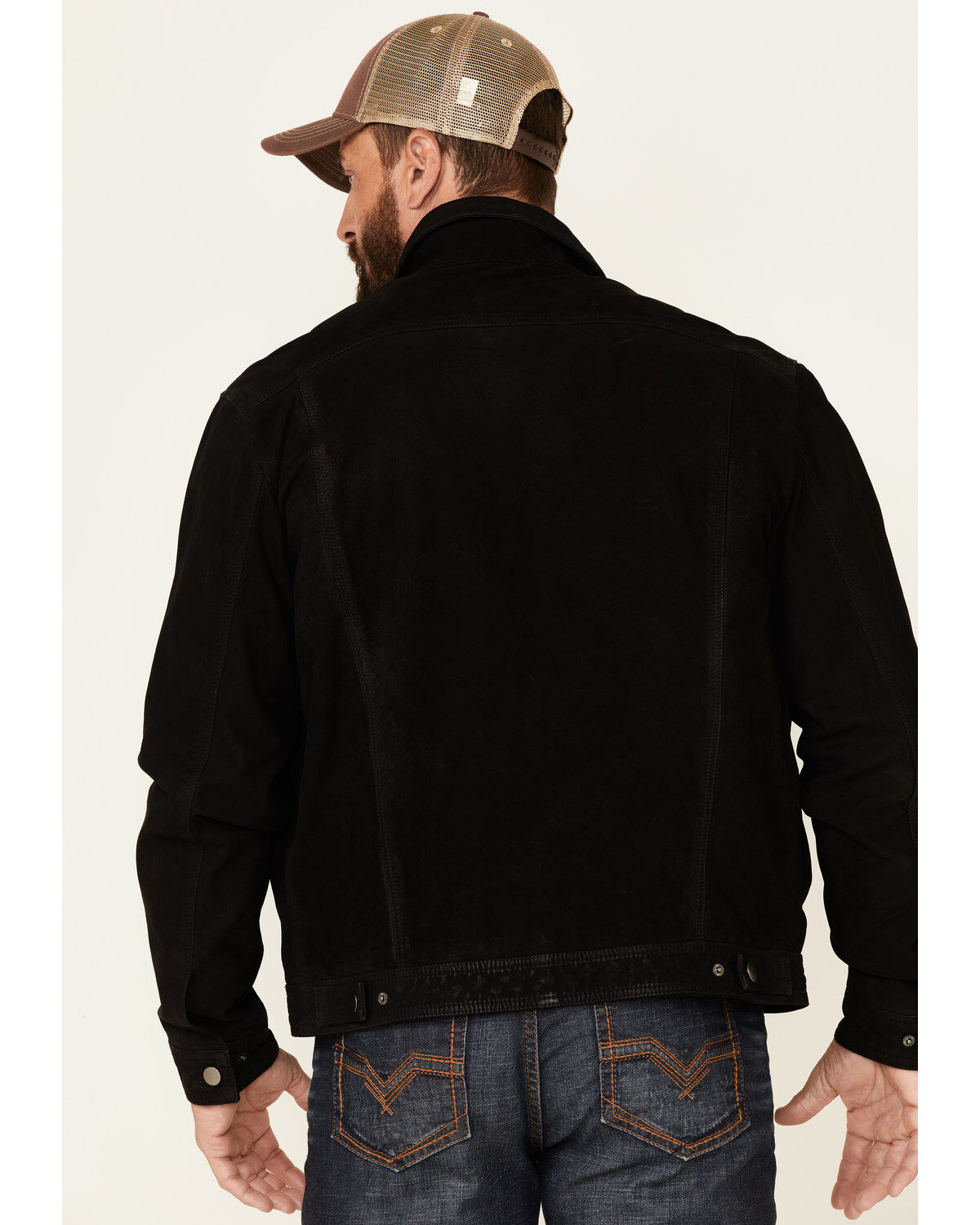 mens black distressed jean jacket