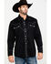 Image #5 - Scully Men's Embroidered Long Sleeve Snap Western Shirt, Black, hi-res