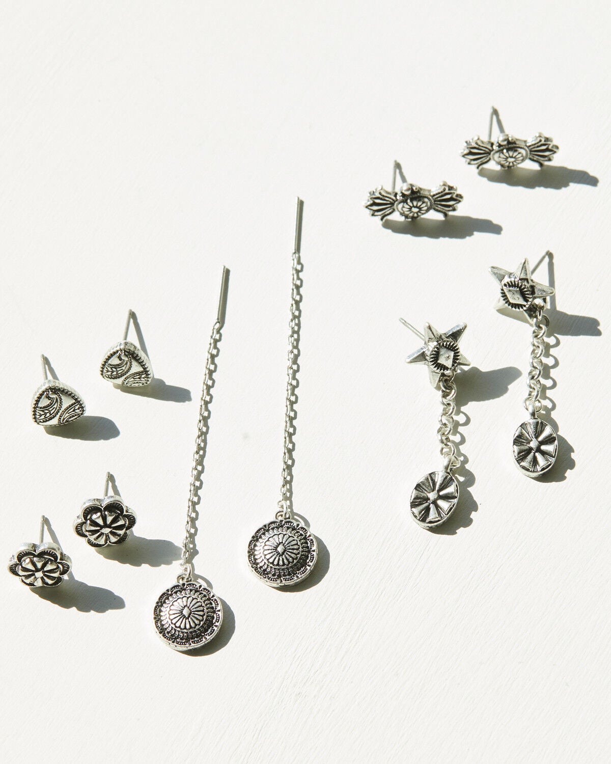 Image #1 - Idyllwind Women's Claude Antique Earring Set - 5 Piece, Silver, hi-res