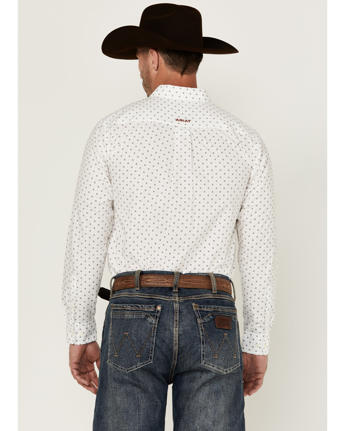 Image #4 - Ariat Men's Pembroke Geo Print Long Sleeve Button-Down Western Shirt, White, hi-res