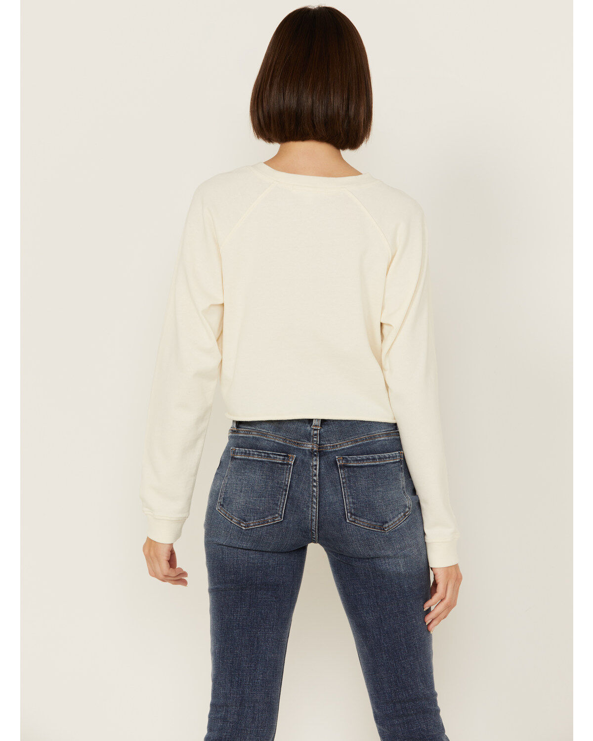 Image #4 - Cleo + Wolf Women's Asher Flocked Cropped Pullover, Cream, hi-res