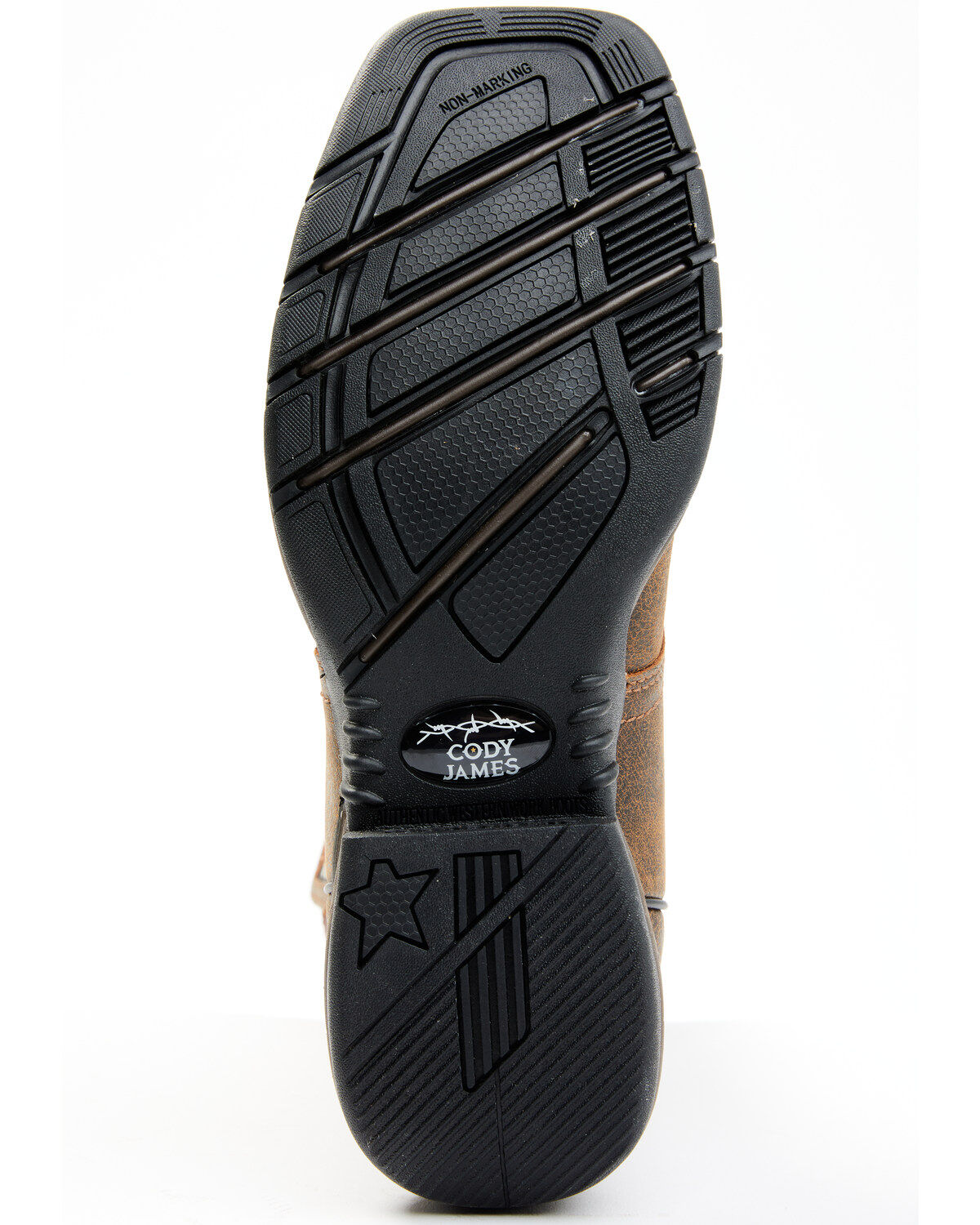 Image #7 - Cody James Men's Nano Lite Waterproof Western Work Boots - Composite Toe, Orange, hi-res