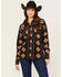 Image #1 - Cinch Women's Southwestern Print Polar Fleece Shacket, Black, hi-res