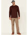 Image #2 - Hawx Men's Dark Red Original Pocket Long Sleeve Work T-Shirt, Dark Red, hi-res
