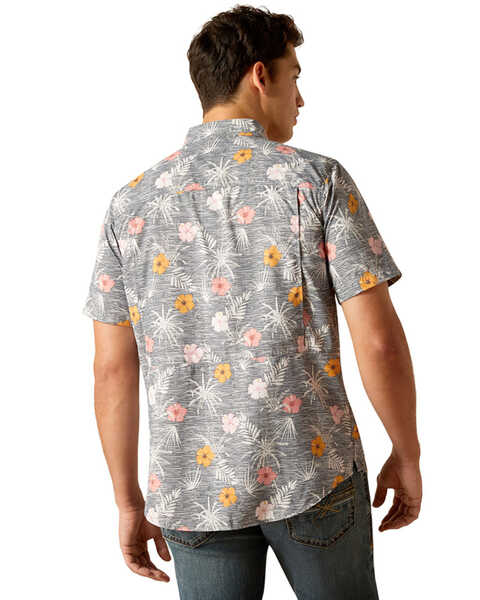 Image #4 - Ariat Men's VentTek Floral Short Sleeve Button-Down Performance Western Shirt , Grey, hi-res