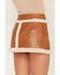 Image #4 - Show Me Your Mumu Women's Laurel Canyon Sherpa Faux Leather Skort, Cognac, hi-res