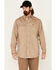 Image #1 - Ariat Men's FR Solid Twill Long Sleeve Button Down Work Shirt - Tall, Beige, hi-res