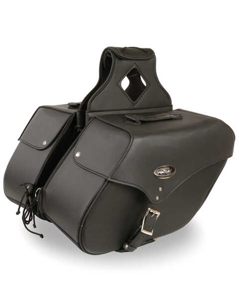 Milwaukee Leather Large Zip-Off Single Strap Throw Over Saddle Bag, Black, hi-res