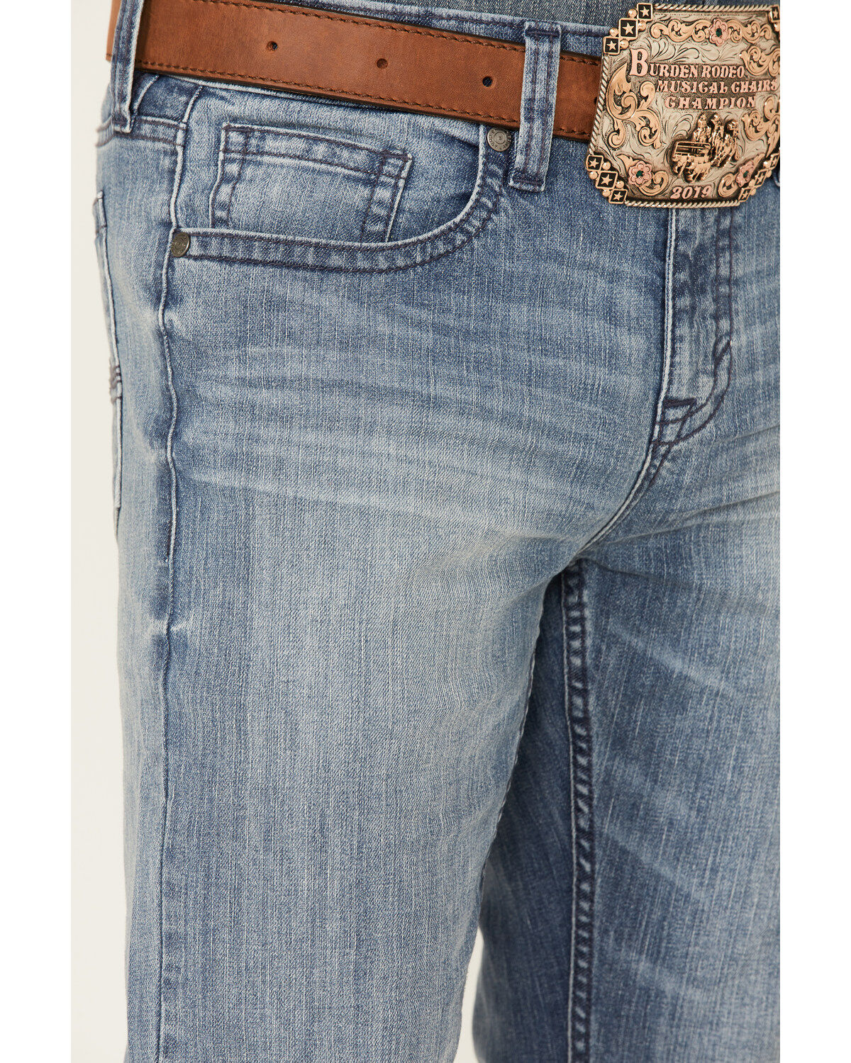 Image #2 - Cody James Men's Buckskin Light Wash Slim Straight Stretch Denim Jeans, Blue, hi-res