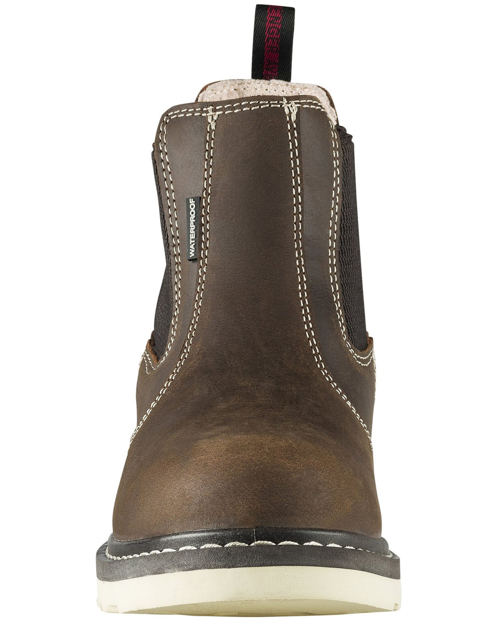 Image #4 - Avenger Women's Waterproof Chelsea Work Boots - Soft Toe, Brown, hi-res