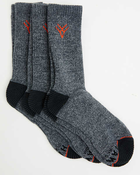 Hawx Men's Crew Socks - 3 Pack, Grey, hi-res