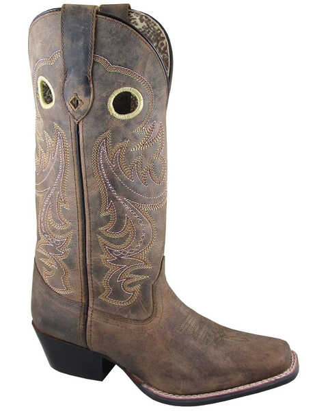 Image #1 - Smoky Mountain Women's Wilma Western Boots - Square Toe, Brown, hi-res