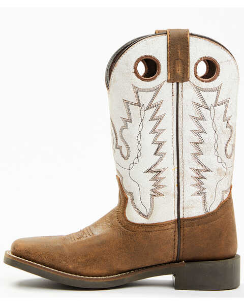 Cody James Boys' Pull-On Leather Western Boots - Broad Square Toe , Brown, hi-res