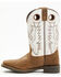 Cody James Boys' Pull On Leather Western Boots - Broad Square Toe , Brown, hi-res