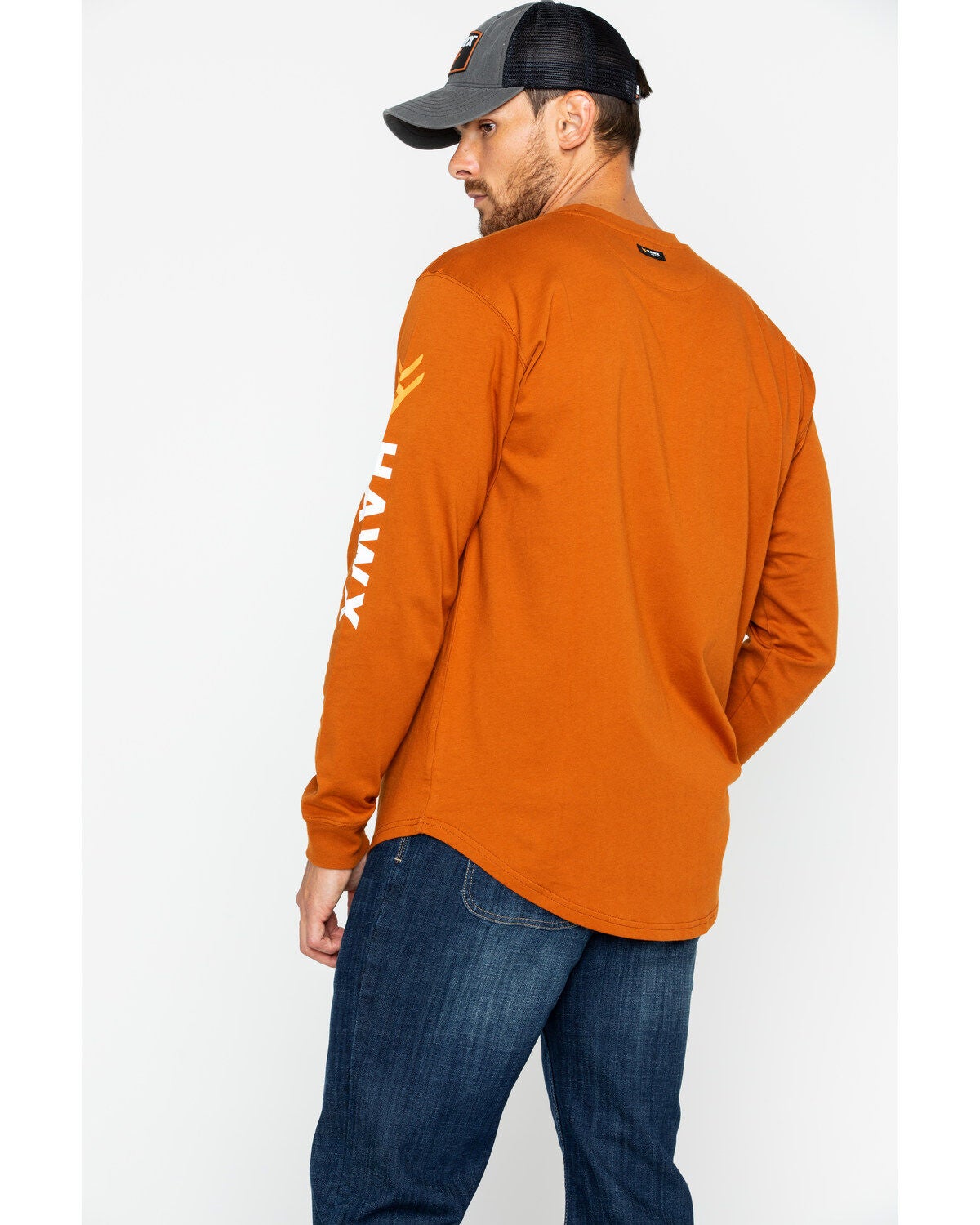 Image #2 - Hawx Men's Logo Crew Long Sleeve Work T-Shirt, , hi-res