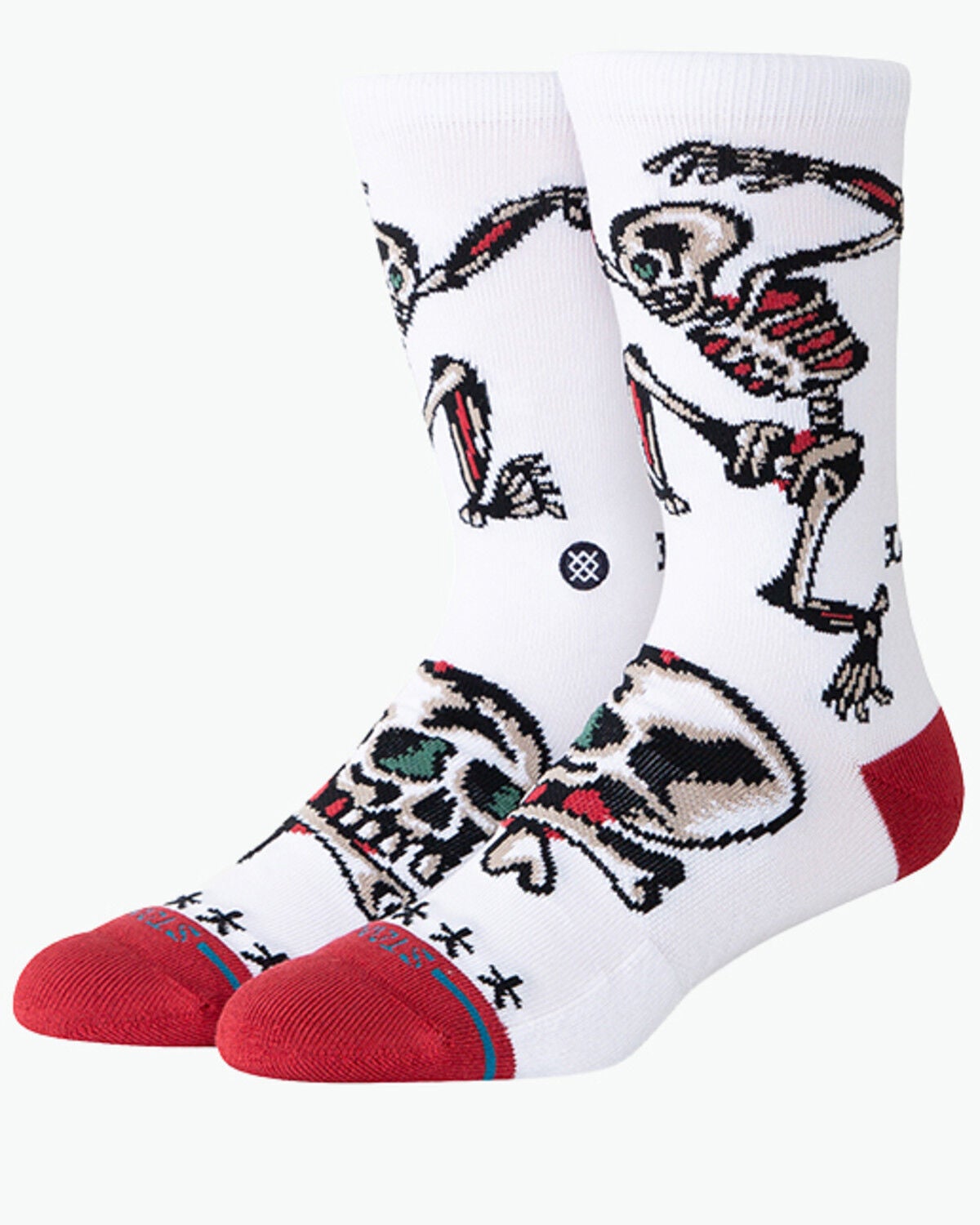 Image #1 - Stance Men's Skeleton Crew Socks, White, hi-res