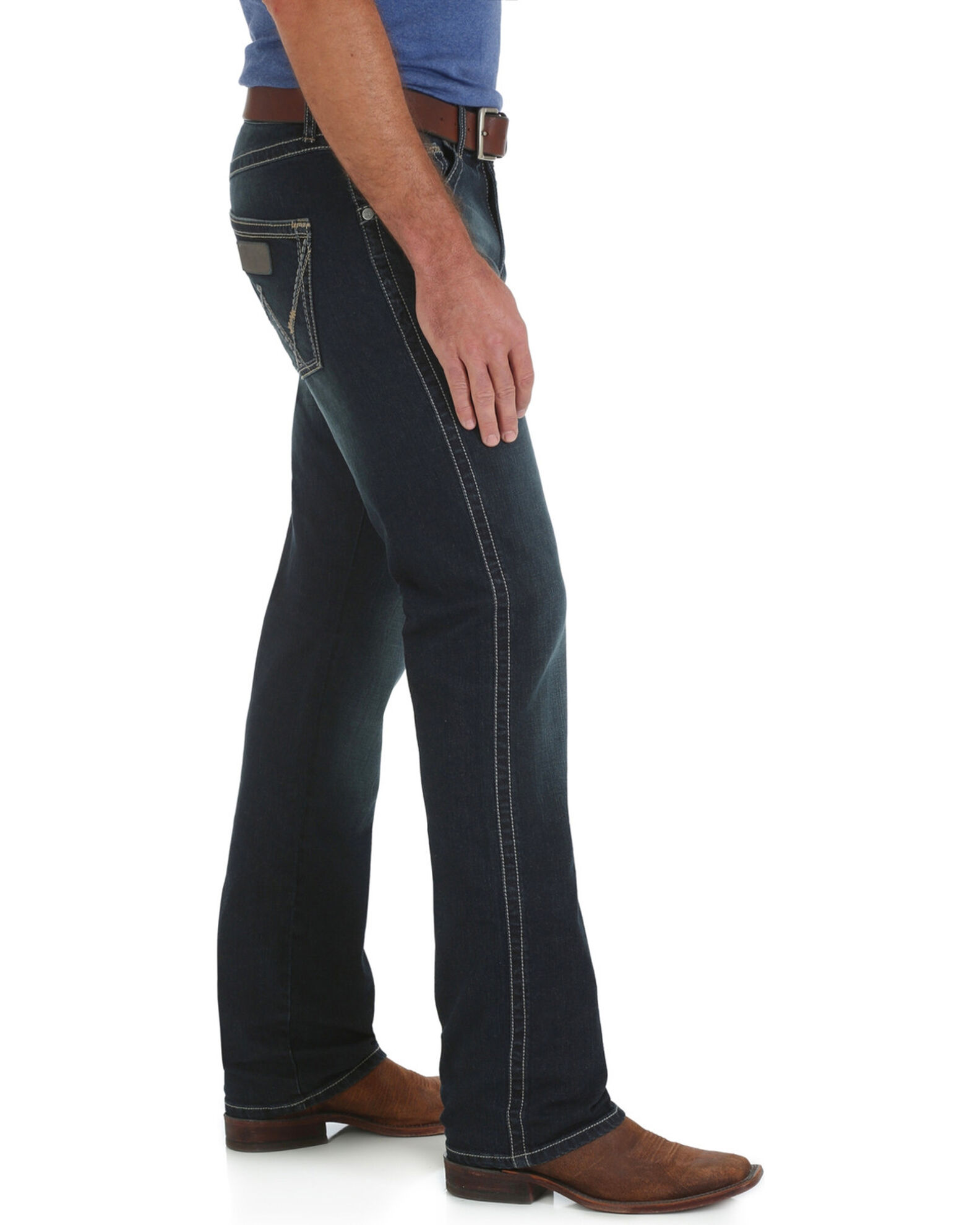 Image #2 - Wrangler Retro Men's Lakeport Straight Leg Jeans - Slim Fit - Big & Tall, Denim, hi-res