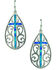 Image #1 - Montana Silversmiths Women's Filigree Water Lights Cross Earrings, Silver, hi-res